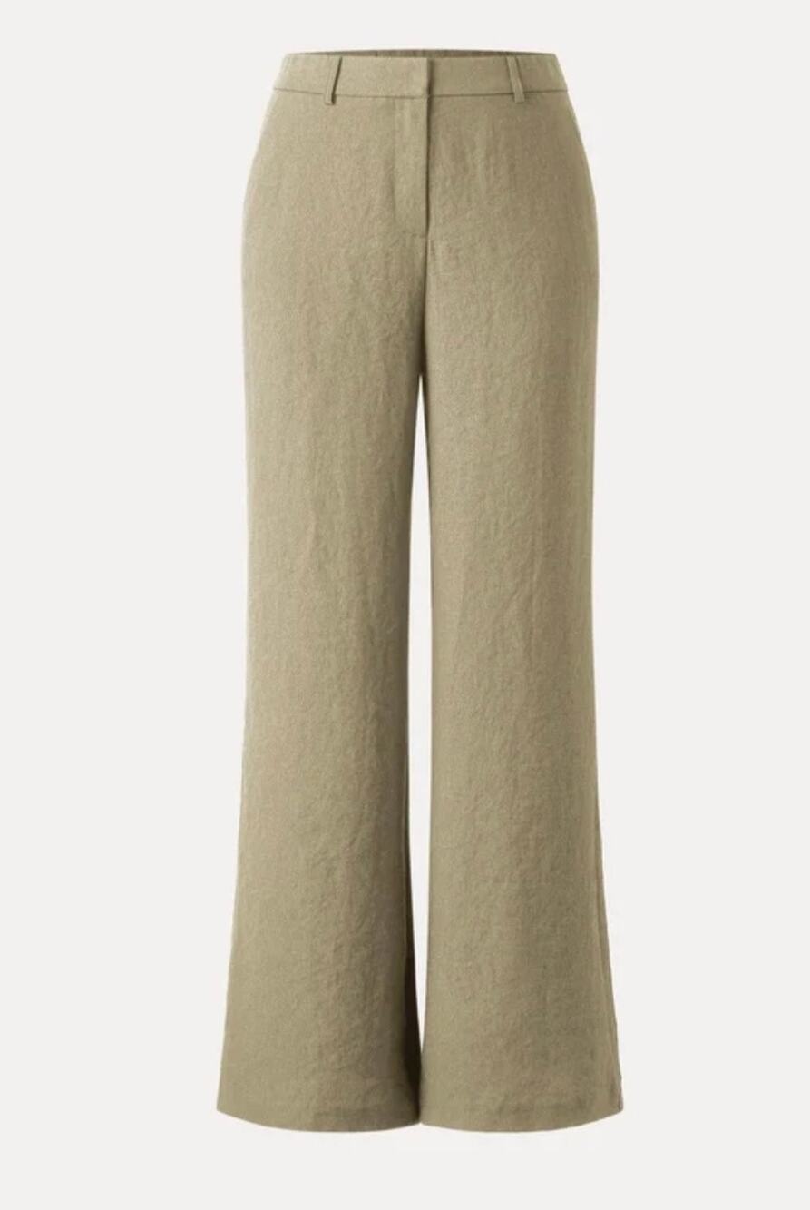 NWT OGL Move Beige Tan High Rise Wide Leg Trousers Pants Pocket Women Size M